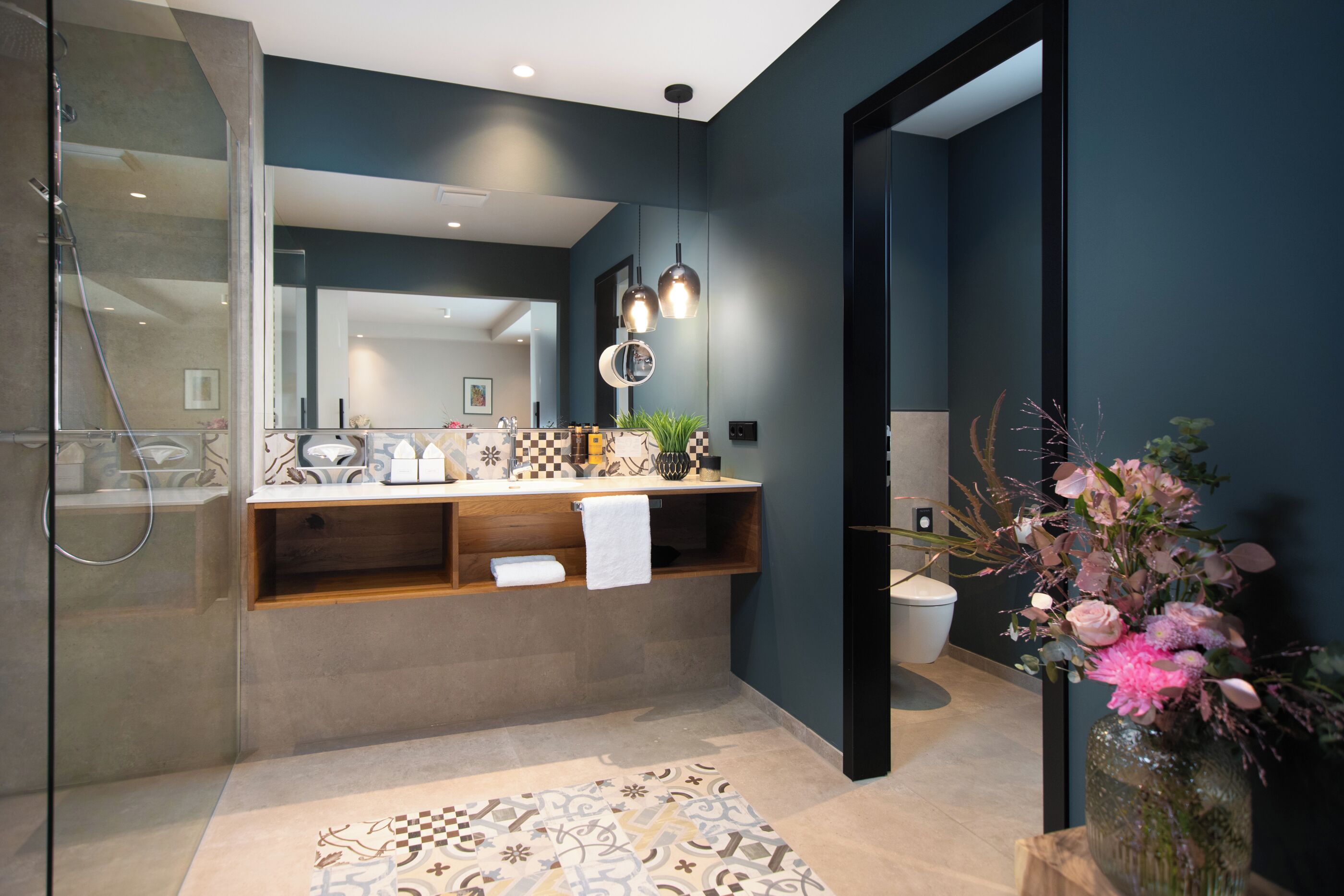 free toiletries, hair dryer, bathrobes, slippers