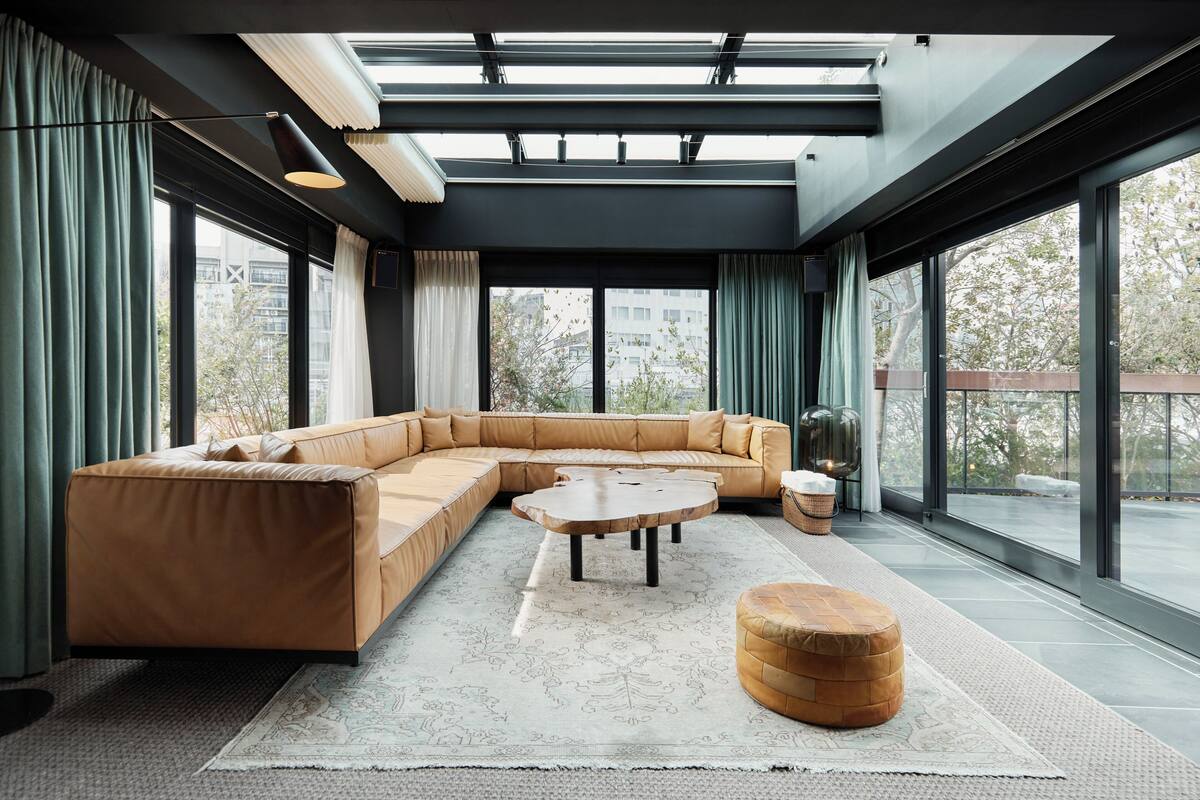 客房, 无烟房 (Terrace Suite, 140 sqm) | 高档床上用品、迷你吧、客房内保险箱、遮光窗帘