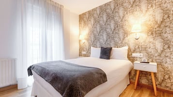 Double Room | Premium bedding, desk, blackout drapes, iron/ironing board