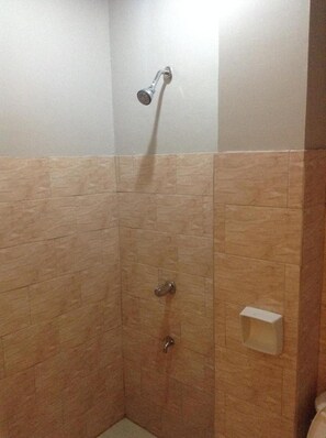 Shower, free toiletries, towels