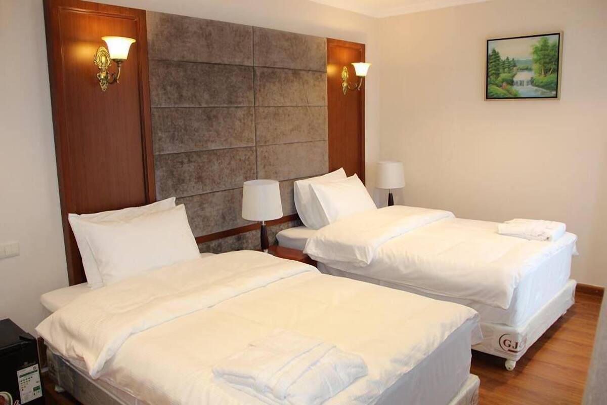 Habitación con 2 camas individuales | Ropa de cama de alta calidad y minibar 