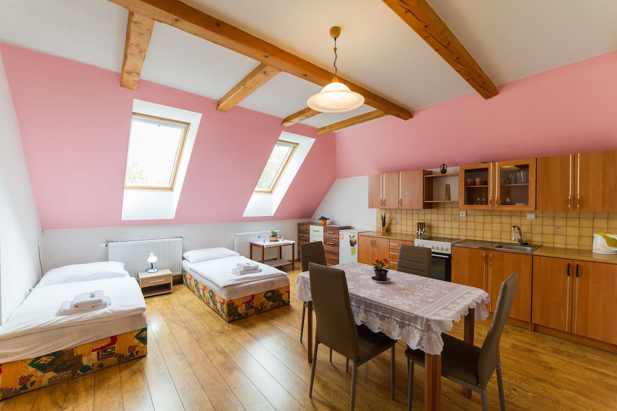 Appartement, balkon (1st floor) | Een strijkplank/strijkijzer, beddengoed, rolstoeltoegankelijk