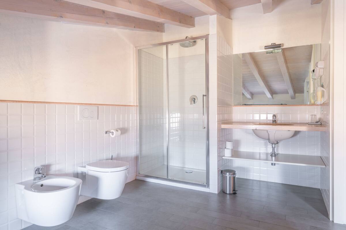double or twin room | bathroom | shower, free toiletries, hair dryer, bidet