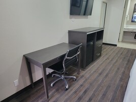 Desk, blackout drapes, rollaway beds, free WiFi