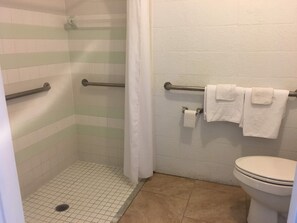 Deluxe Cottage, 1 King Bed, Accessible | Bathroom | Shower, free toiletries - Desoto Motel (Arcadia)