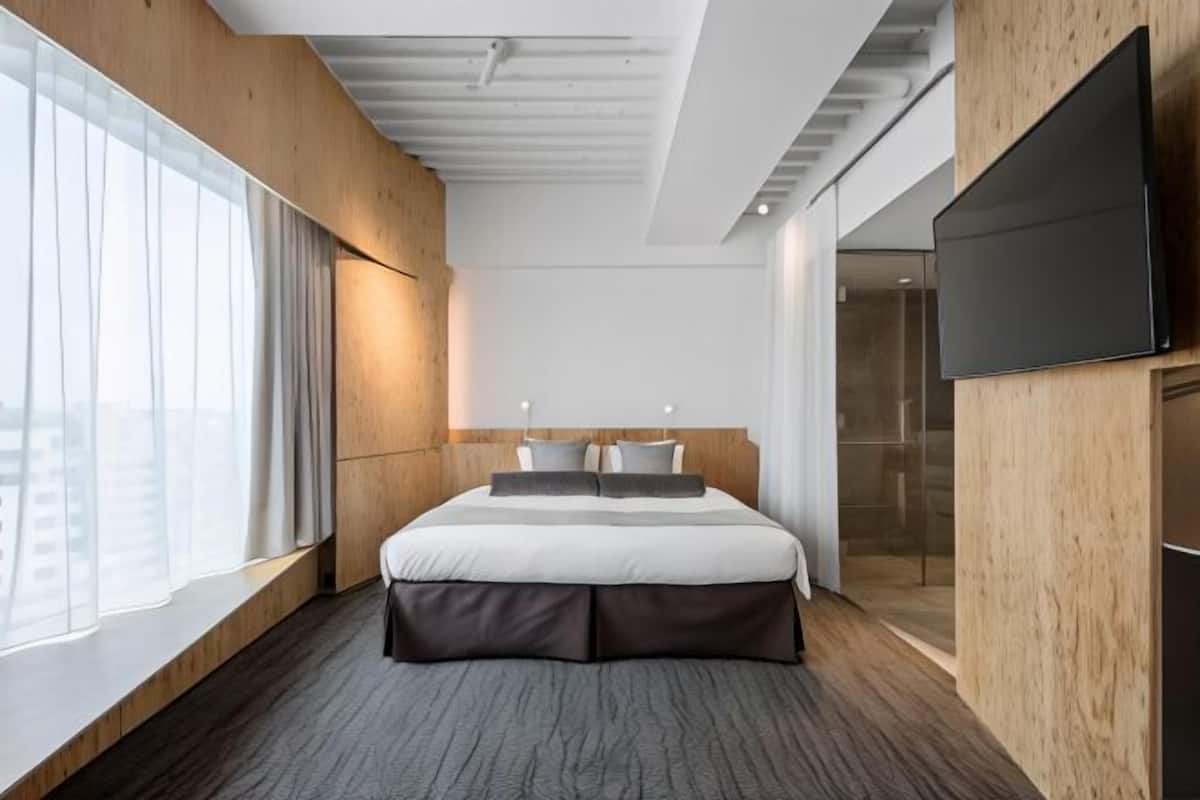 1 slaapkamer, luxe beddengoed, donzen dekbedden, een kluis op de kamer