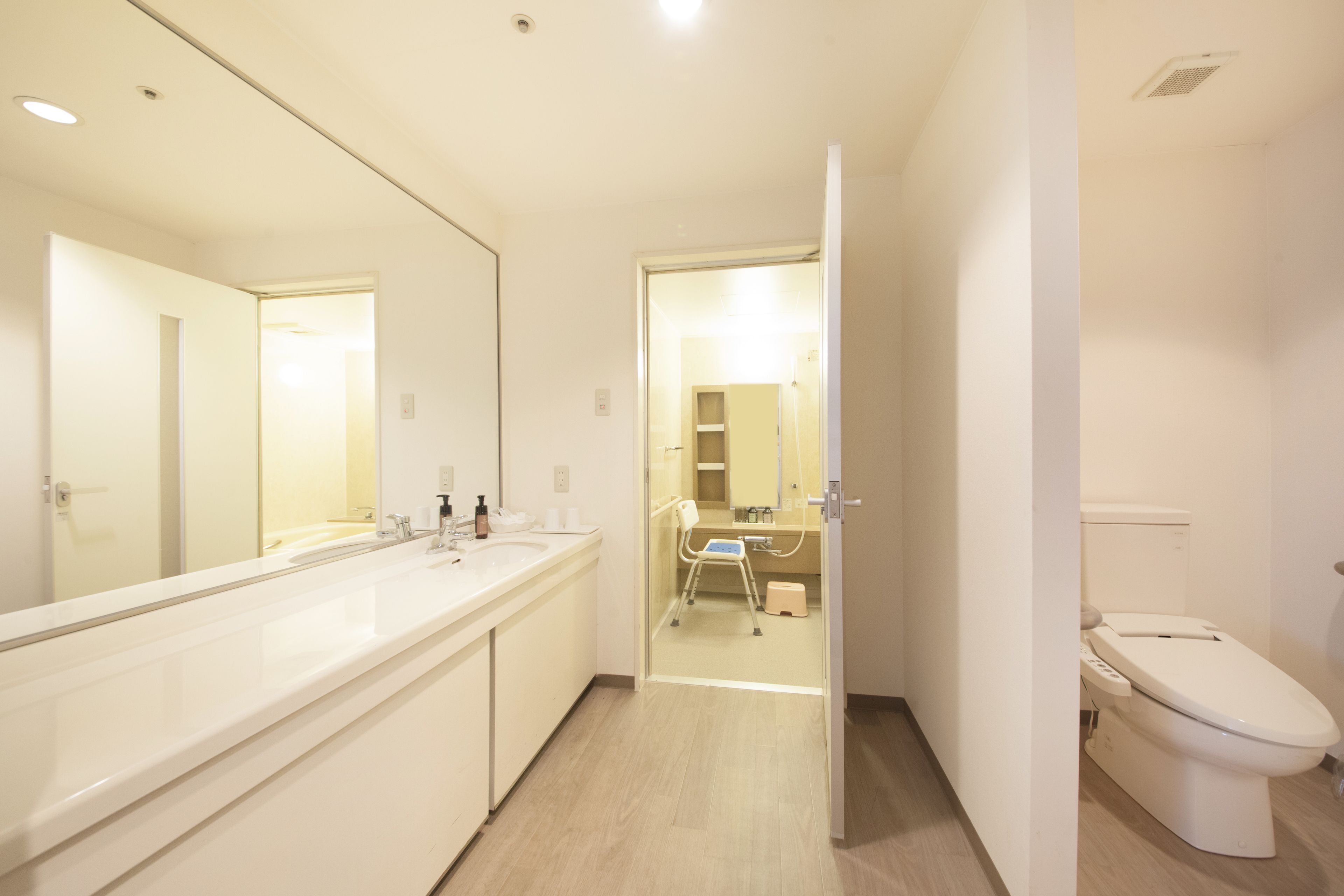 combined shower/bathtub, deep-soaking bathtub, free toiletries