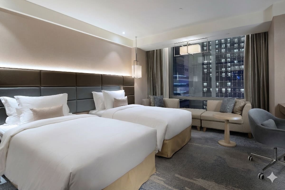 豪華雙床房 | 客房內保險箱、遮光布/窗簾、隔音、熨斗/熨衣板