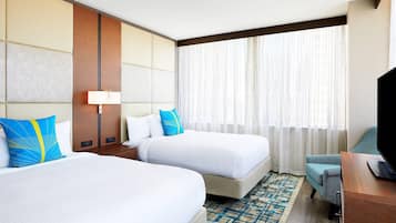 1 bedroom, desk, blackout drapes, iron/ironing board