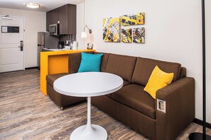 Studio, 2 Double Beds | Living area | 49-inch Smart TV with satellite channels, TV, Netflix