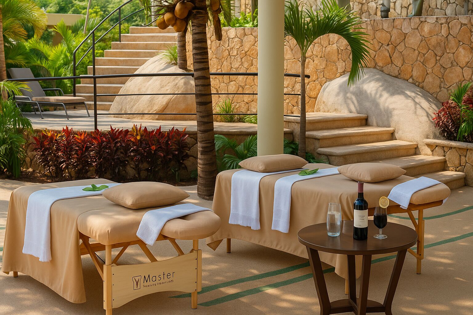 2 สระว่ายน้ำกลางแจ้ง, ร่มริมสระว่ายน้ำ, เก้าอี้อาบแดดริมสระ