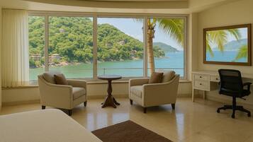 Premium Room | Living area | 60-inch Smart TV with satellite channels, Netflix, Hulu