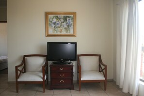 32-cm flat-screen TV with satellite channels, TV