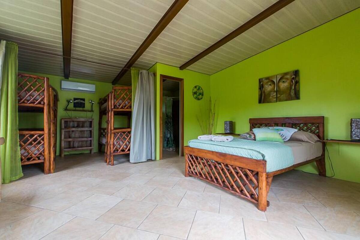 Blackout drapes, cribs (free), rollaway beds (free), WiFi (free)