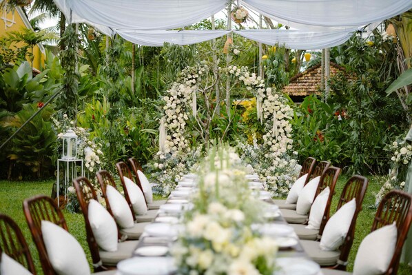 Outdoor wedding area
