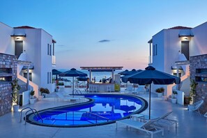 Seasonal outdoor pool, open 10:30 AM to 8:00 PM, pool umbrellas - Icon Suites (Thasos)