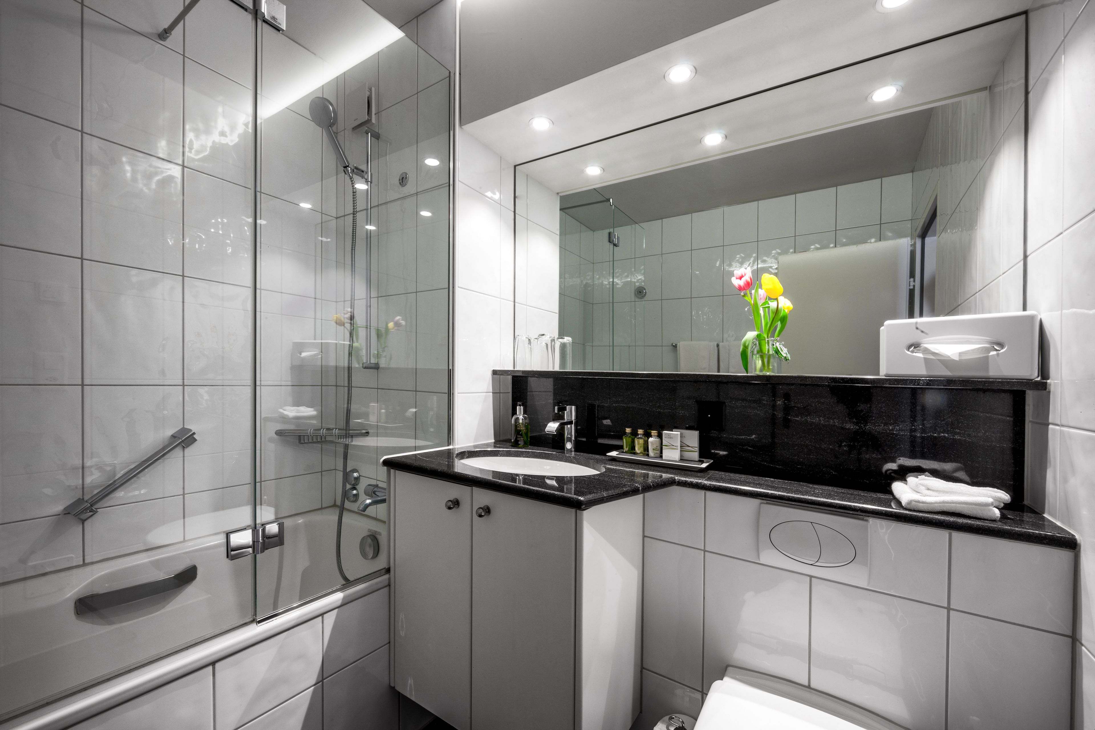 free toiletries, hair dryer, bathrobes, towels