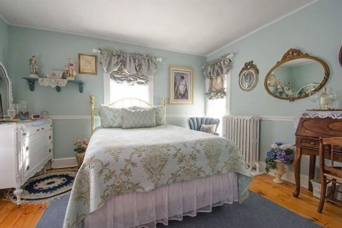 The French Country Cottage Room | Premium bedding, individually decorated, individually furnished, desk