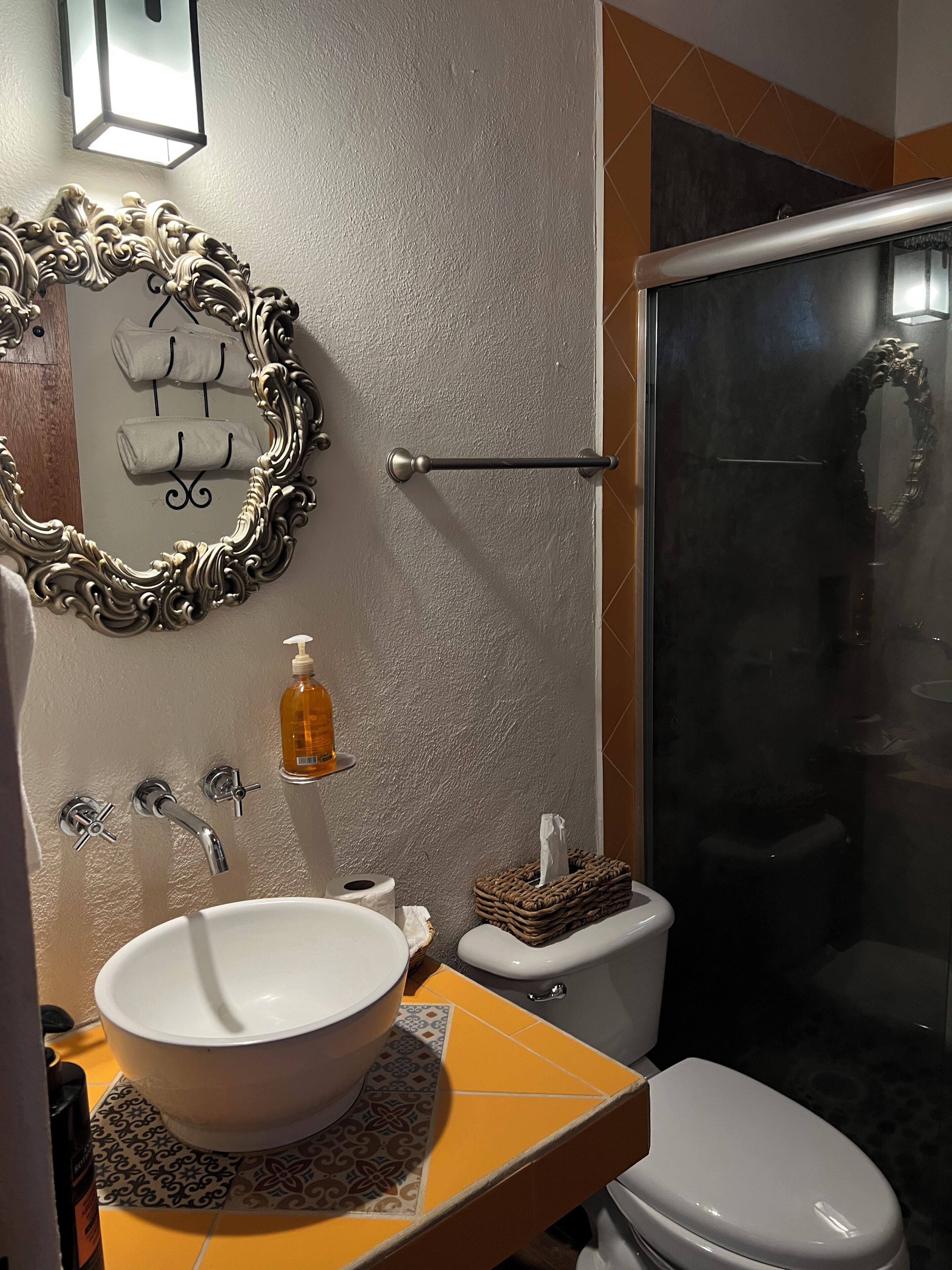 standard room, 1 king bed | bathroom | shower, free toiletries, towels, soap