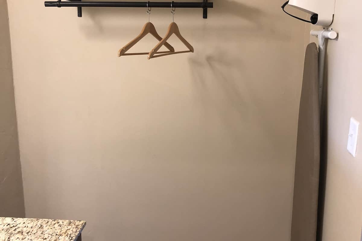 Desk, iron/ironing board, WiFi (free), bed sheets