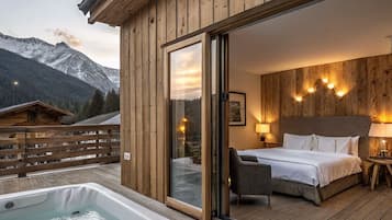 1 slaapkamer, een kluis op de kamer, een bureau