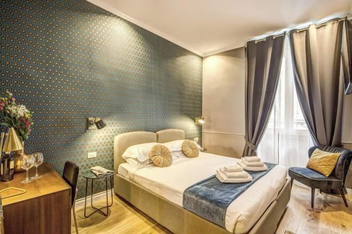 1 quarto, roupas de cama premium, edredons de pluma, frigobar