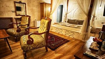 Kamar Elite, jet tub | 1 kamar tidur, seprai katun Mesir, dan seprai premium