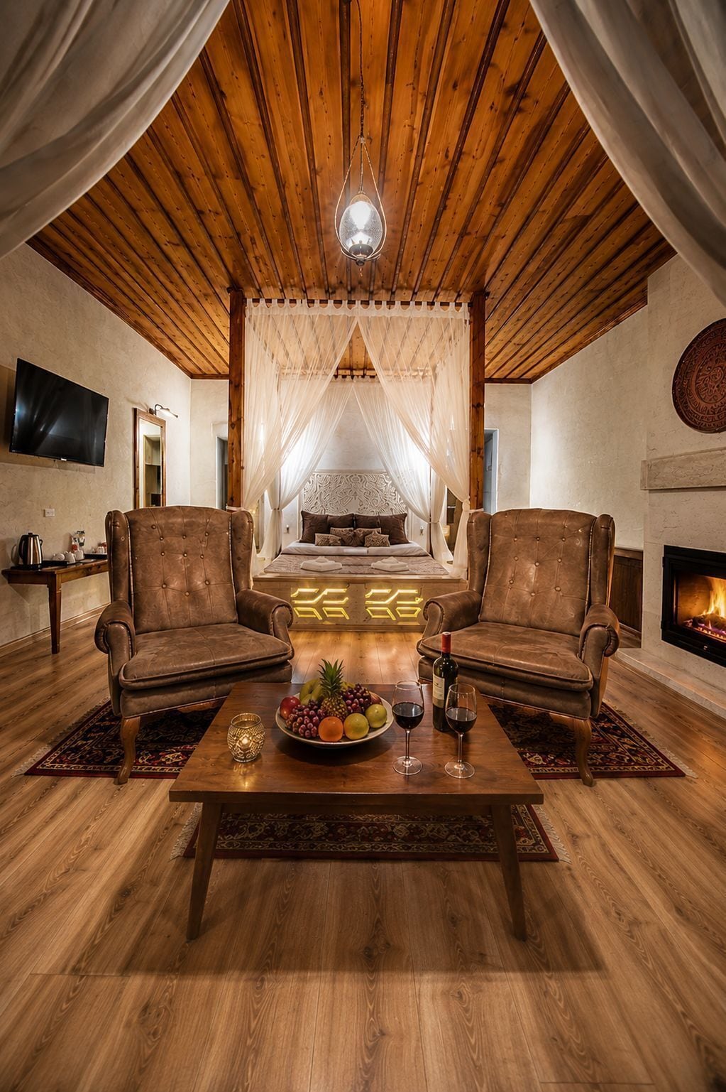 Chambre Élite, cheminée | 1 chambre, draps en coton égyptien, literie de qualité supérieure