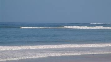 On the beach, white sand