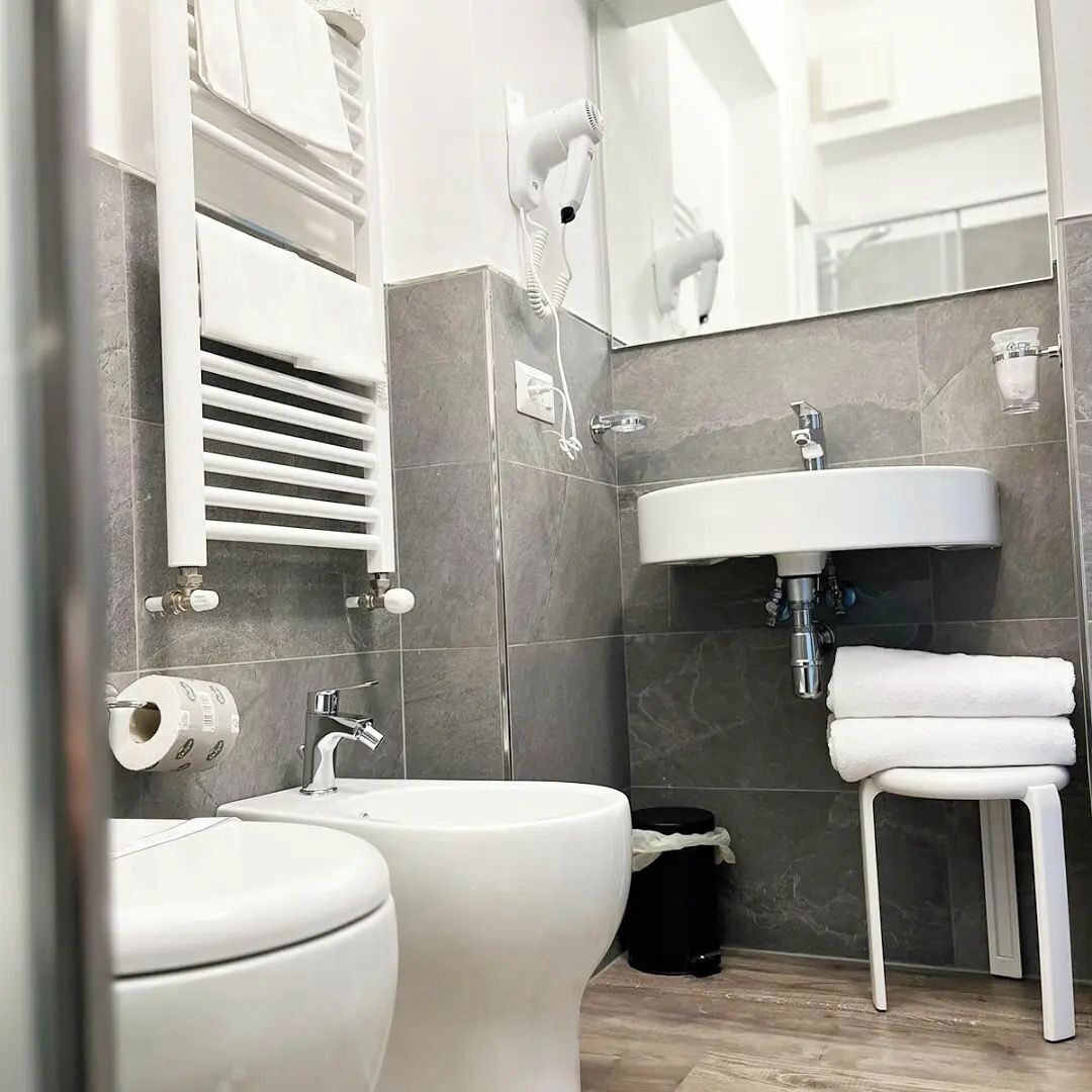 shower, free toiletries, hair dryer, bidet