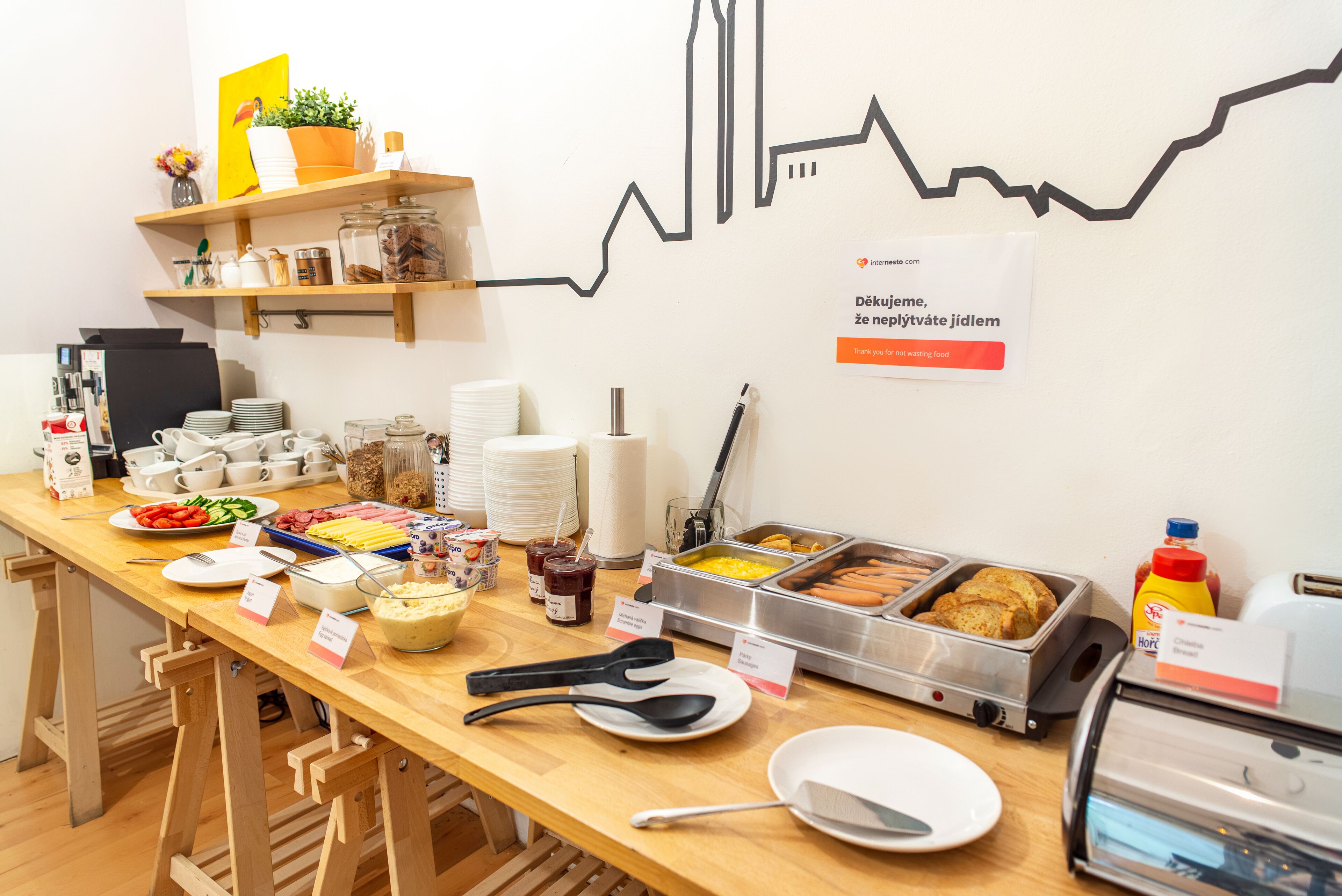 daily buffet breakfast (czk 170 per person)