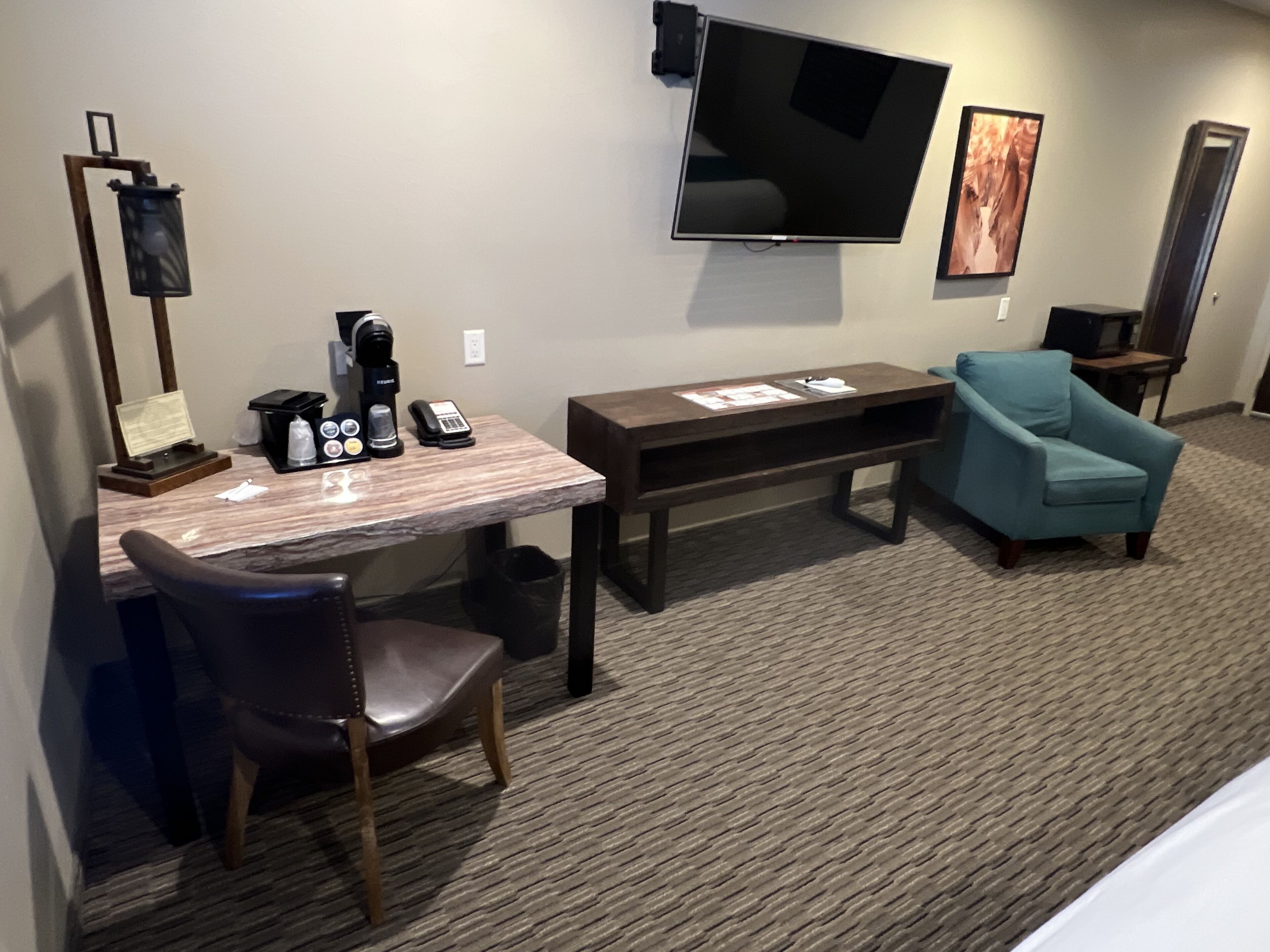 deluxe room, 2 queen beds, refrigerator & microwave, mountain view | 1 bedroom, down duvets, desk, soundproofing