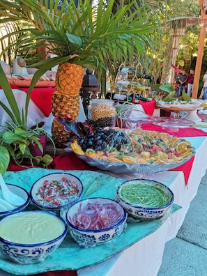 Outdoor banquet area