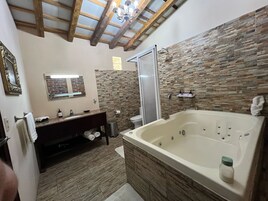 Design Room | Bathroom | Shower, designer toiletries, hair dryer, bathrobes