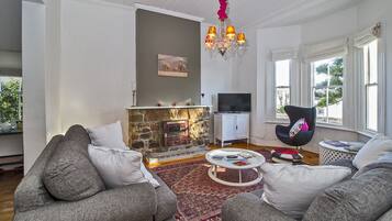 Televisión, chimenea