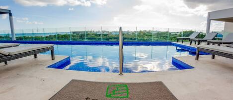 Outdoor pool, a rooftop pool