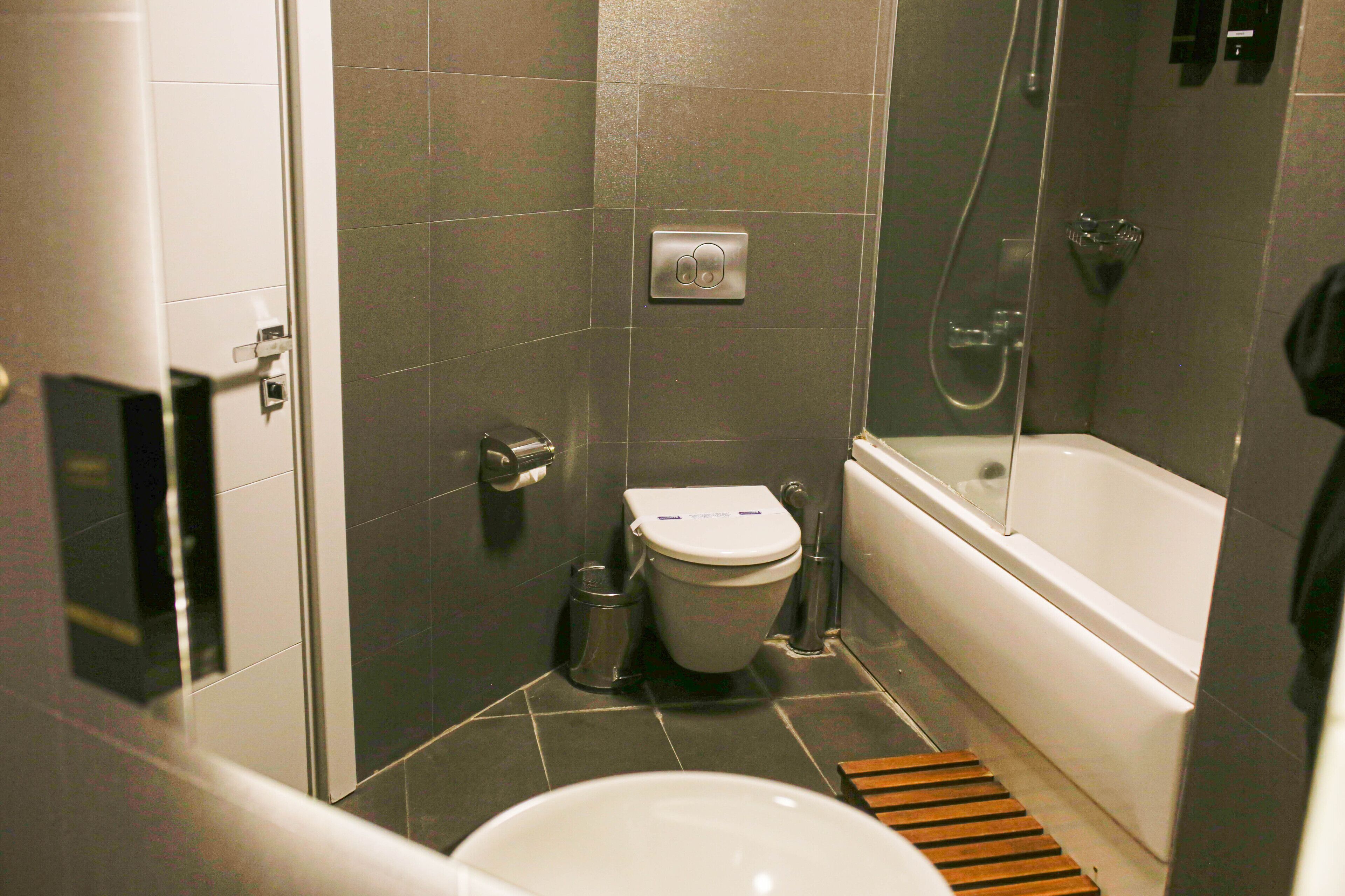 suite | bathroom | separate bathtub and shower, free toiletries, hair dryer, bathrobes
