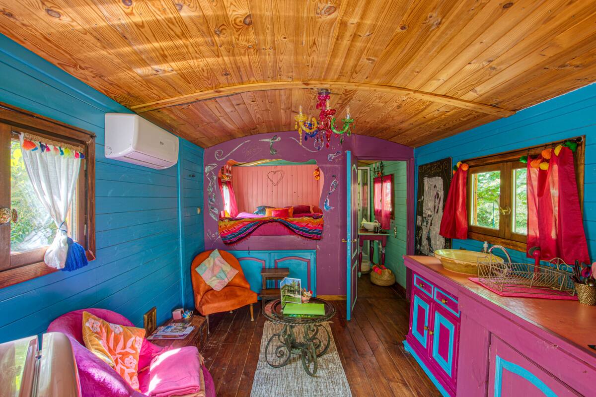 Husvogn, parkutsikt (Roulotte Alpilles) | Innvendig