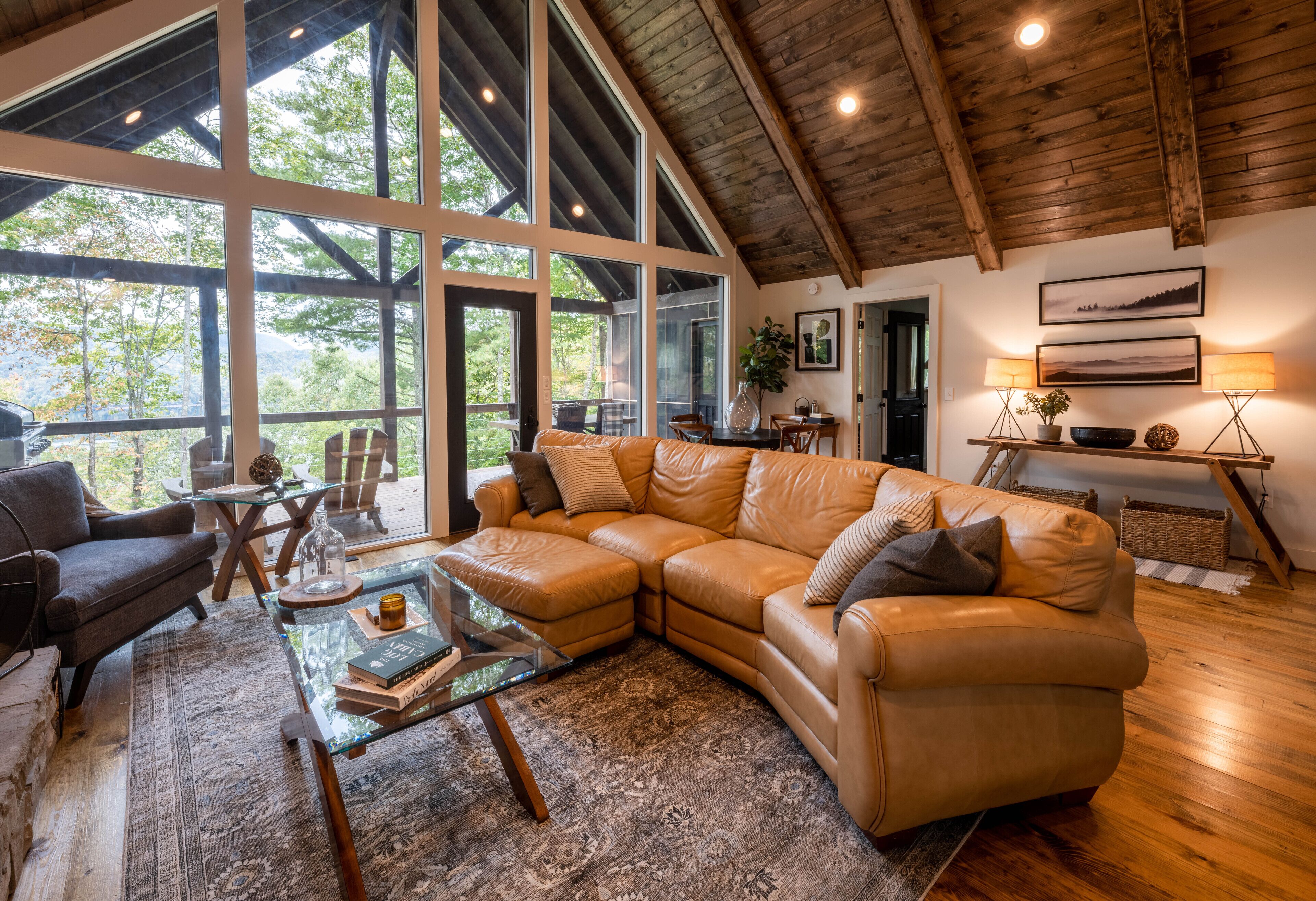 익스클루시브 캐빈, 침실 2개, 산 전망, 산비탈 | 거실 공간