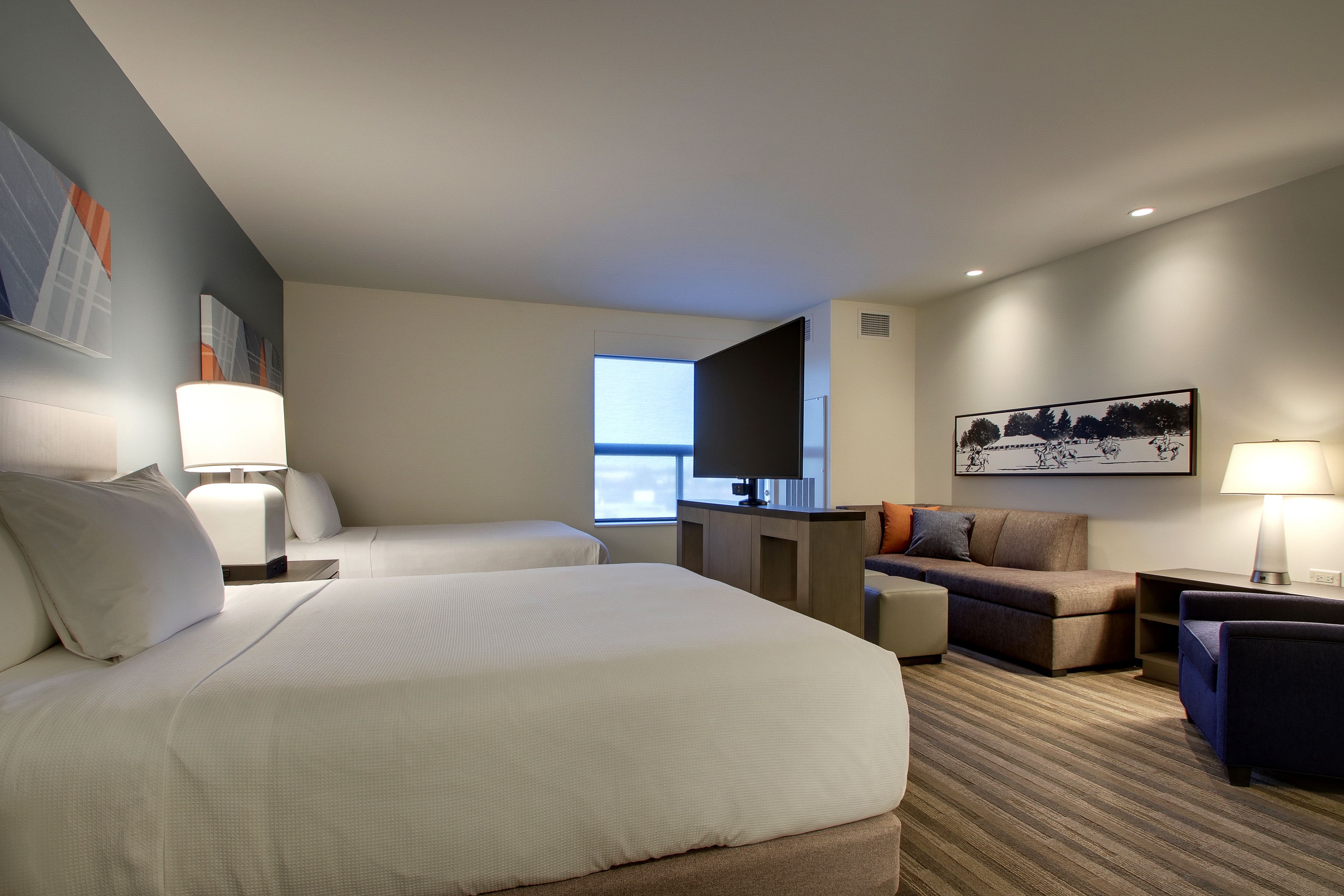 studio suite, 2 queen beds | hypo-allergenic bedding, desk, laptop workspace, blackout curtains