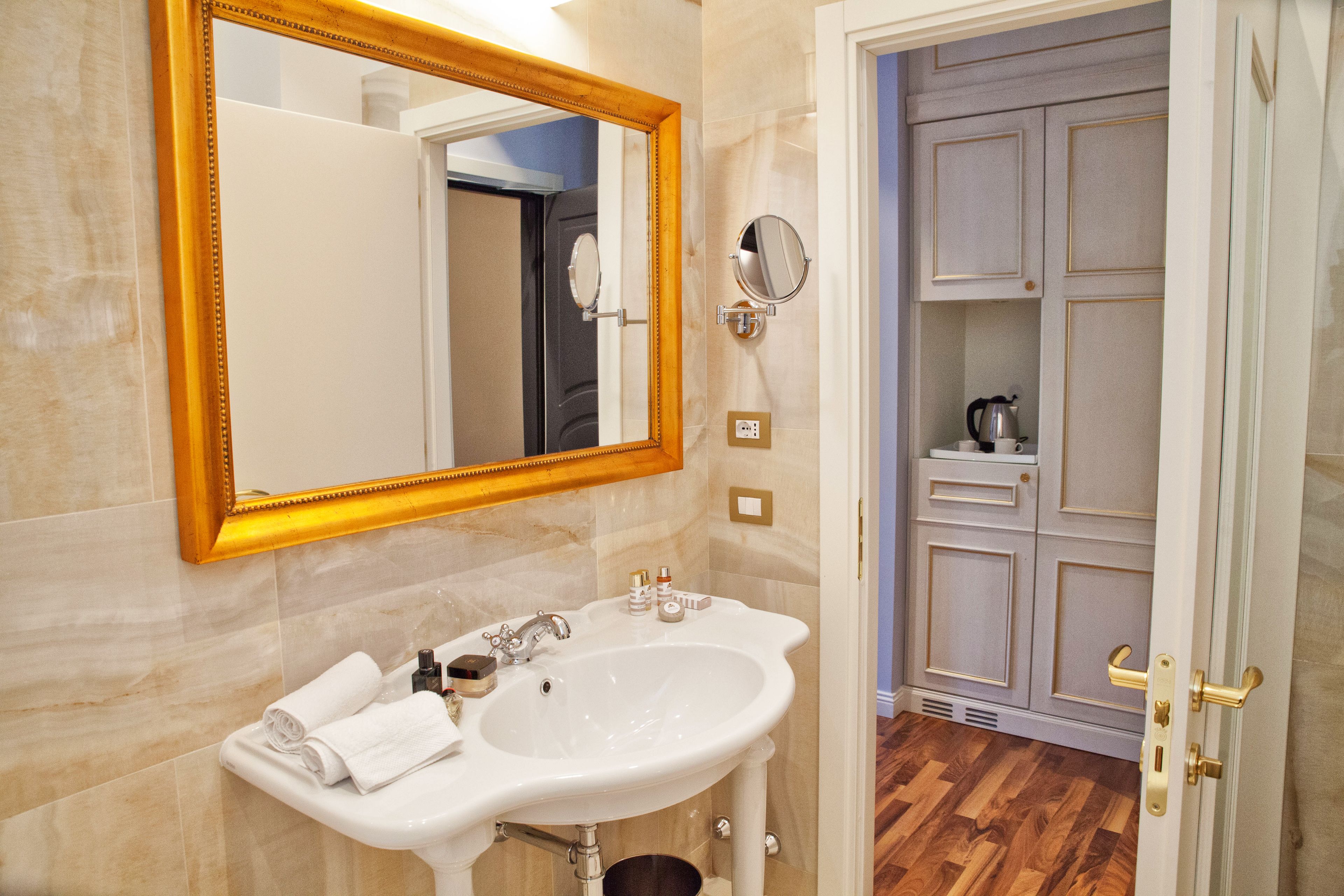 superior room | bathroom | designer toiletries, hair dryer, bidet, towels