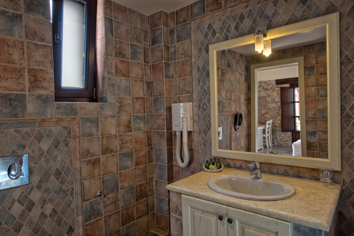 free toiletries, hair dryer, slippers, towels