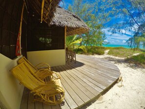 Luxury Bungalow, Beach View, Beachfront (Turtle ) | Terrace/patio - nZuwa Lodge (Pemba)
