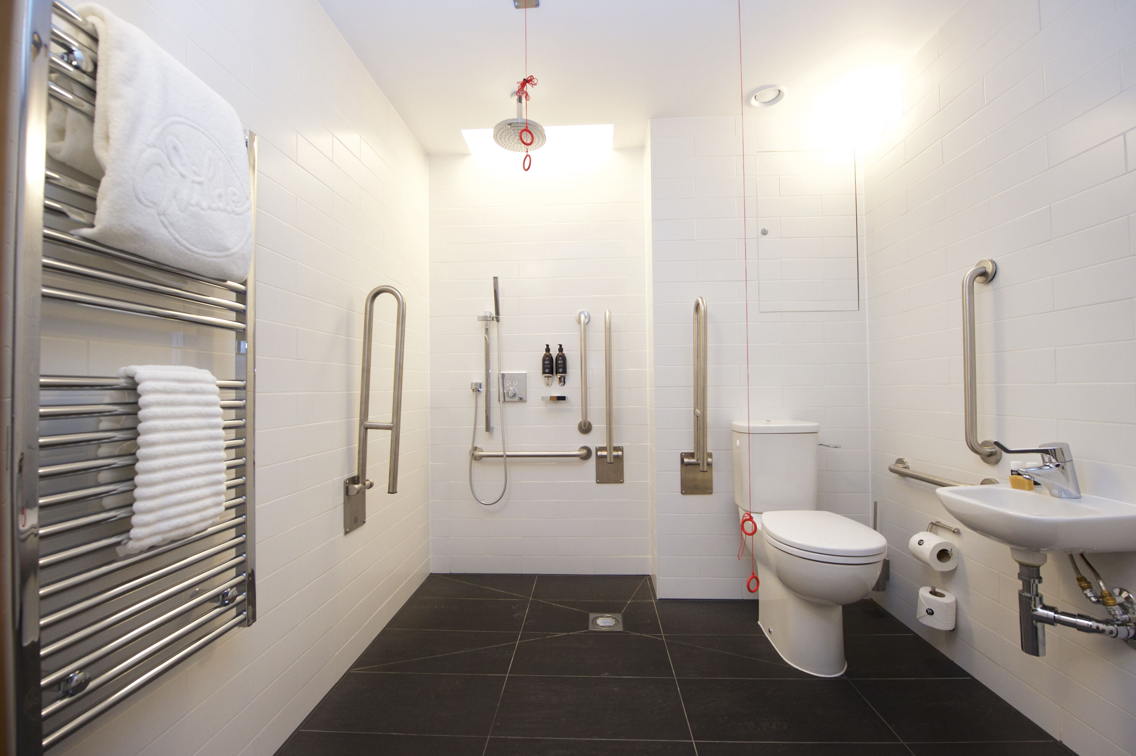 wilde accessible studio | bathroom | shower, free toiletries, hair dryer, towels