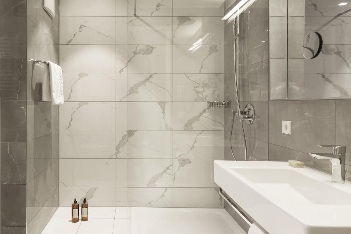 free toiletries, hair dryer, towels