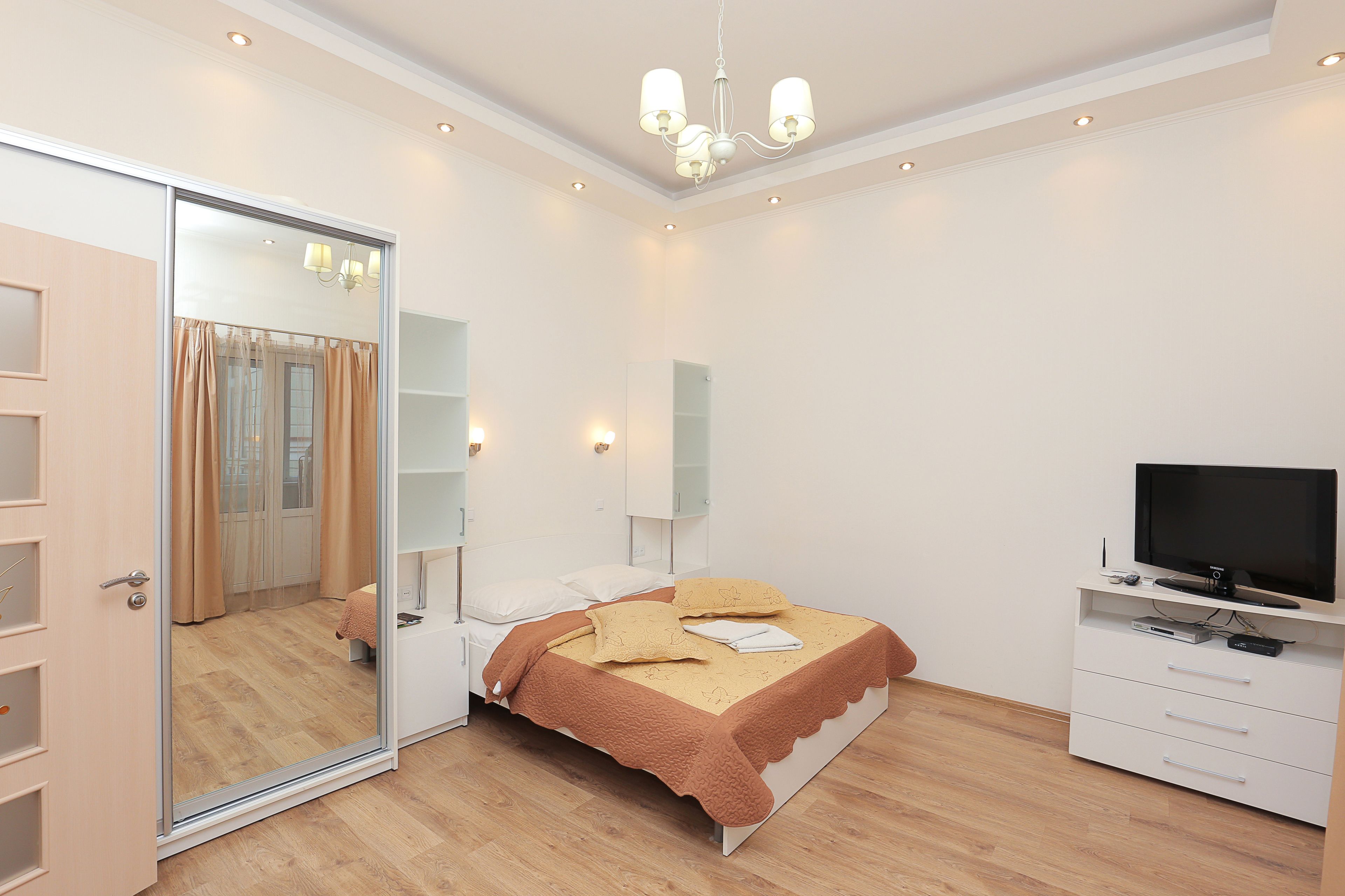Apartamento, 1 quarto (Studio) | Sala de estar | TV de tela plana