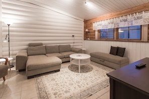 Villa, 4 Bedrooms | Living area | Flat-screen TV, DVD player - Villa Hulda (Heinola)