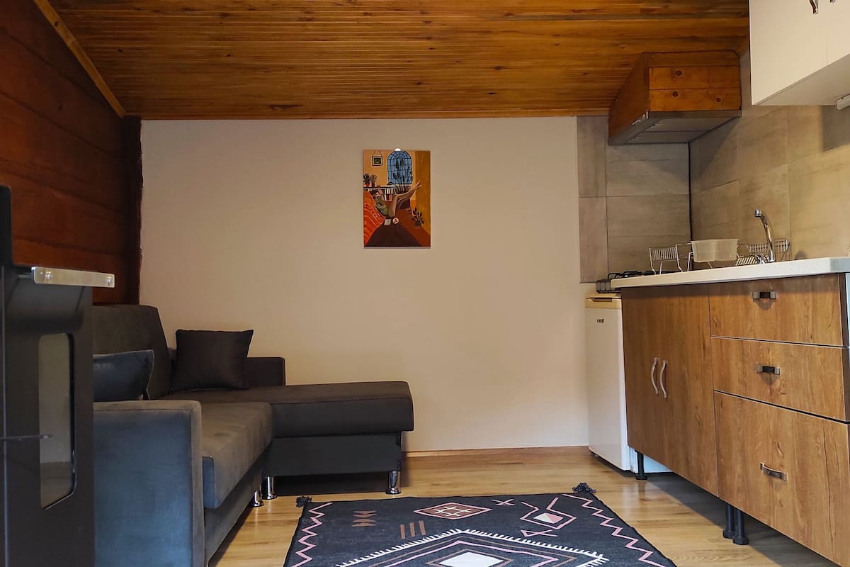 romantic chalet | 1 bedroom, premium bedding, desk, laptop workspace