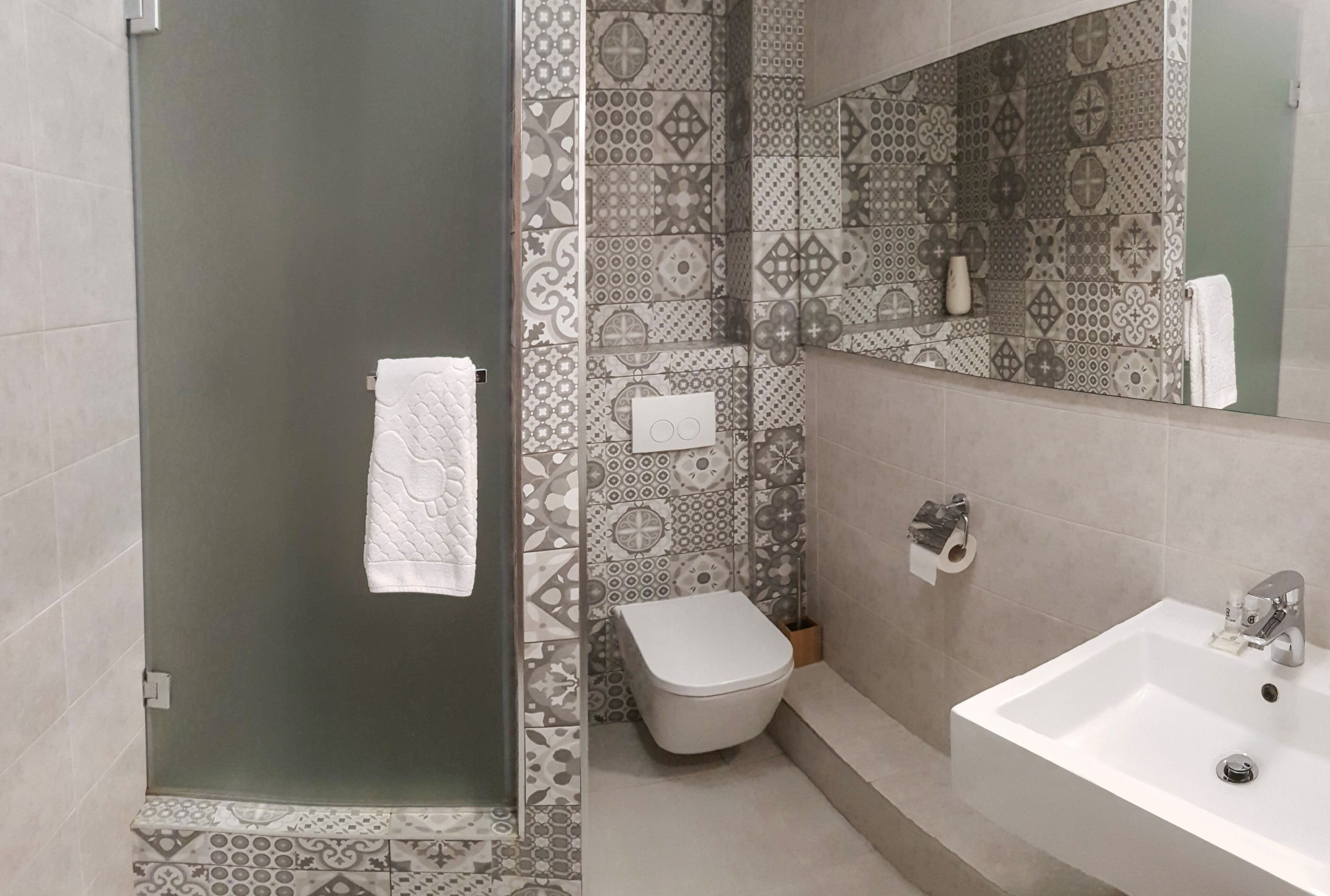 标准双人房或双床房 | 浴室 | 淋浴设施、免费洗浴用品、吹风机、毛巾