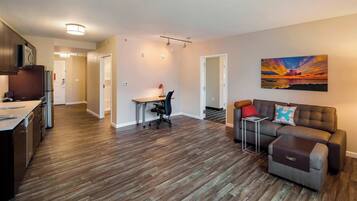 Suite, 1 Queen Bed with Sofa bed | Desk, blackout curtains, iron/ironing board, free cots/infant beds